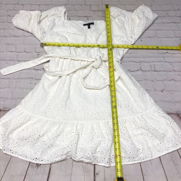 Eloquii Elements Women Cotton Belted Eyelet Dress Size 14 White M176 -20 - Picture 2 of 13